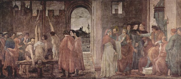 Ciclo de frescos en la Capilla de Brancacci en Santa Maria del Carmine en Florencia, escena
