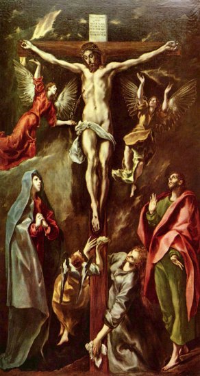 Cristo en la cruz con Maria, Juan y Maria Magdalena