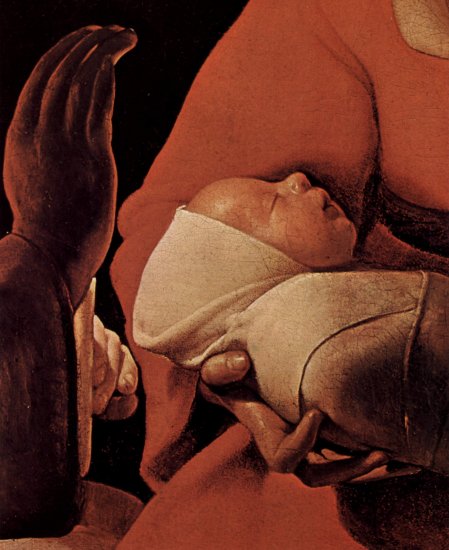  Das Neugeborene (Geburt Christi?), Detail