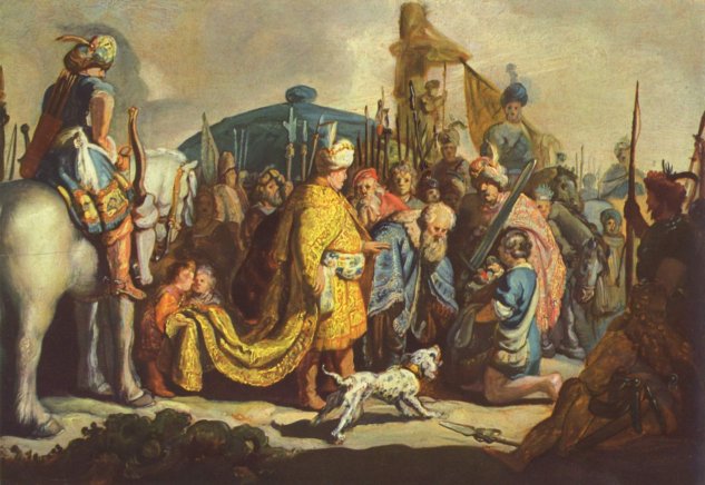 David con la cabeza de Goliath en frente de Saúl