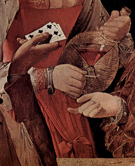  Der Falschspieler, mit Kreuz-As, Detail