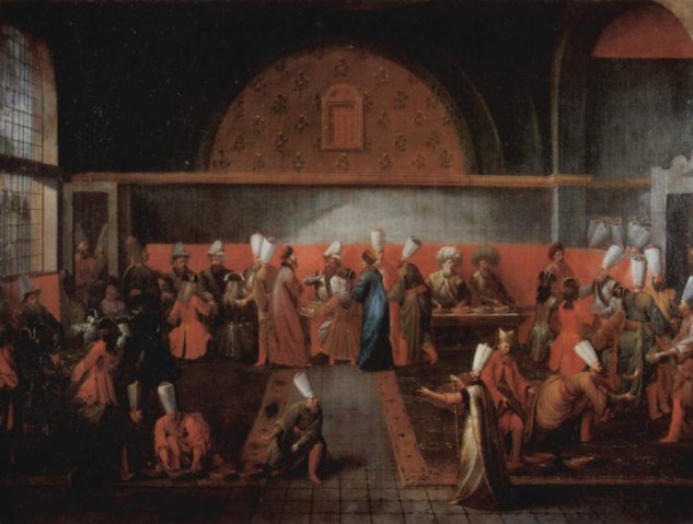  Empfang des französischen Gesandten le Vicompte D'Andrezel durch Sultan Ahmed III. am 10. Oktober 1724, Das Bankett des Großvizirs
