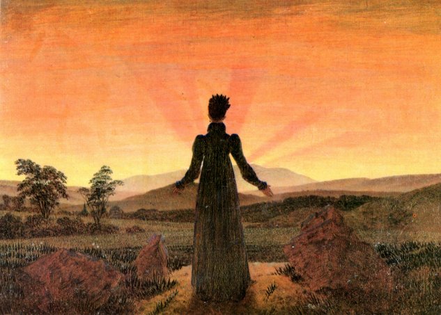  Frau vor untergehender Sonne (Sonnenuntergang, Sonnenaufgang, Frau in der Morgensonne)
