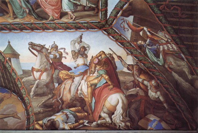  Freskenzyklus um Casa Massimo in Rom, Ariost-Saal, Gewölbezwickel, Detail