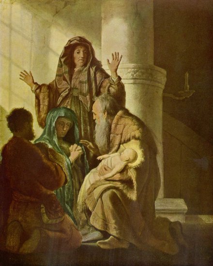 Hanna y Simón en el templo