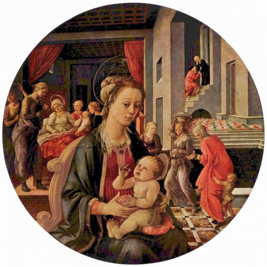 María con el Niño, tondo