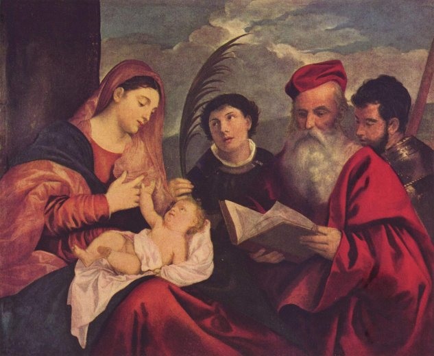 María con el Niño y los Santos Esteban, Jerónimo y Mauricio