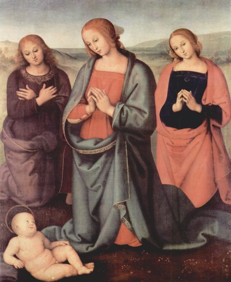  Maria, das Kind anbetend, mit Hl. Johannes dem Evangelisten und Hl. Maria Magdalena
