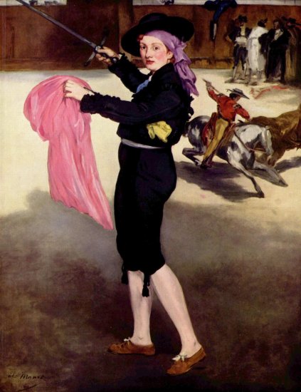  Porträt der Mlle Victorine im Kostüm eines Stierkämpfers
