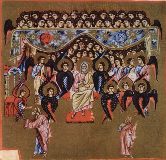  Predigtsammlungen des Mönchs Johannes von Kokkinobaphos über die Jungfrau Maria, Szene