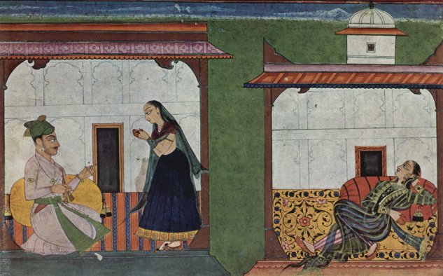  Rasamañjarî-Manuskript des Bhânudatta (Erotische Abhandlung), Szene