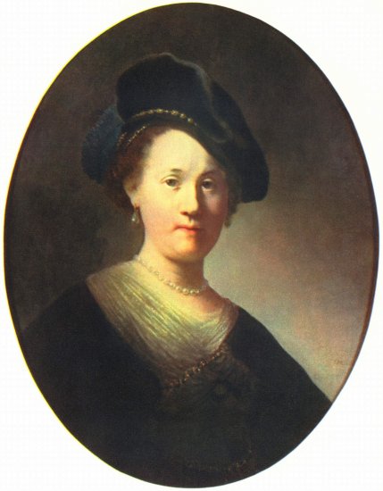 Retrato de una joven con birrete de perlas, óvalo