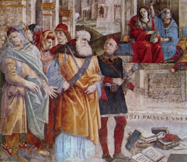 San Tomás de Aquino y los herejes, detalle