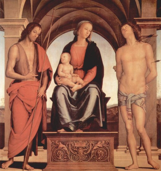  Thronende Madonna mit Hl. Johannes dem Täufer und Hl. Sebastian
