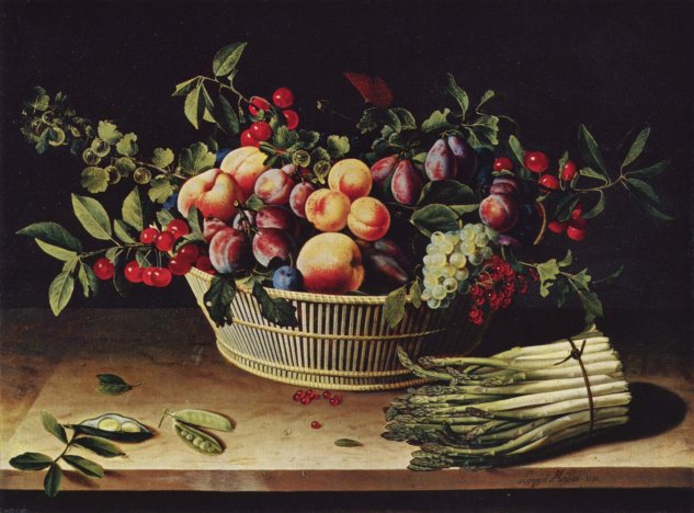  Weintrauben, Äpfel und Melonen
