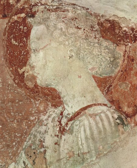  Fresken der Kreuzgangloggia von San Miniato al Monte in Florenz, nur fragmentarisch erhalten, Szene