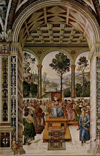  Freskenzyklus zu Leben und Taten des Enea Silvio Piccolomini, Papst Pius II. in der Dombibliothek zu Siena, Szene
