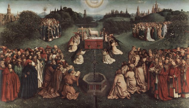  Genter Altar, Altar des Mystischen Lammes, Haupttafel, Szene