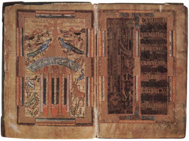  Godescalc-Evangeliar, Manuskript des Godescalc, Hofschreiber Karl des Großen, Szene