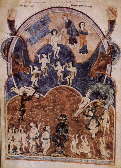  Gruppe der Beatus-Apokalypsen zum Textkompendium des spanischen Mönches Beatus von Liebana (8. Jhd.), Szene