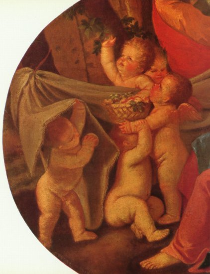  Heilige Familie mit Engeln, Detail, Oval
