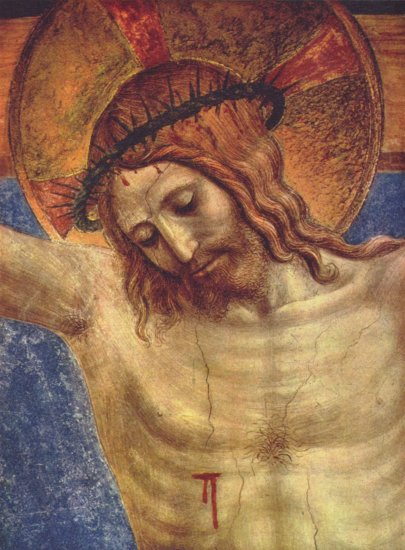 Jesus en la cruz y San Demenico, detalle