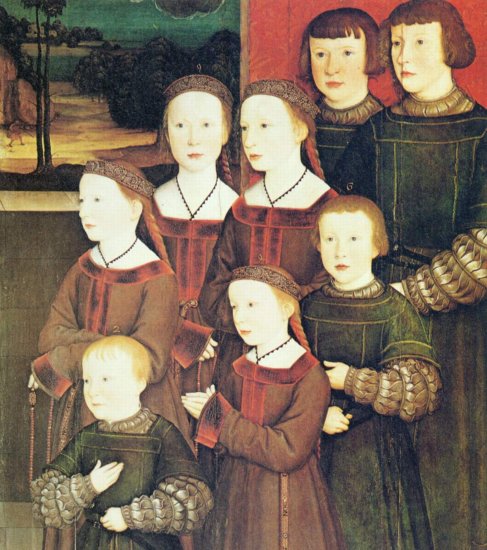  Konrad Rehlinger d. Ä. mit seinen acht Kindern, rechte Tafel