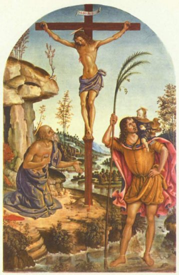  Kreuzigung mit Hll. Hieronymus und Christophorus
