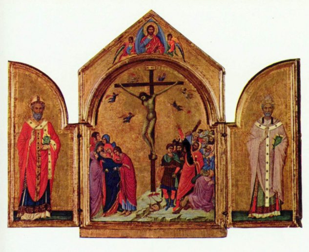  Kreuzigungs-Triptychon, links