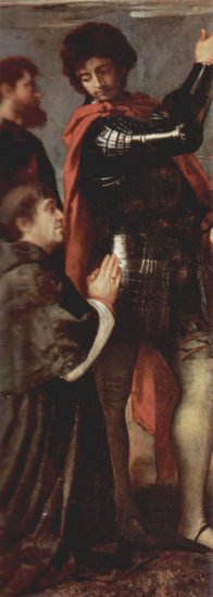 La Resurrección de Cristo (Políptico Averoldi), panel izquierdo, escena en el fondo