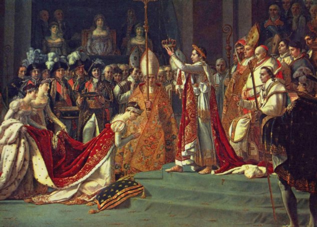 La unción de Napoleón y coronación de la emperadora Josefina