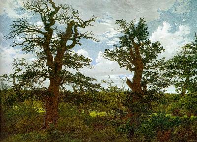 Landscape with Oak Trees and a Hunter CGF