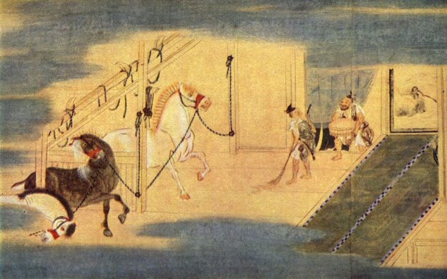  Legende der Gründung des Tempels Seiko-ji, Detail aus einer Bildrolle

