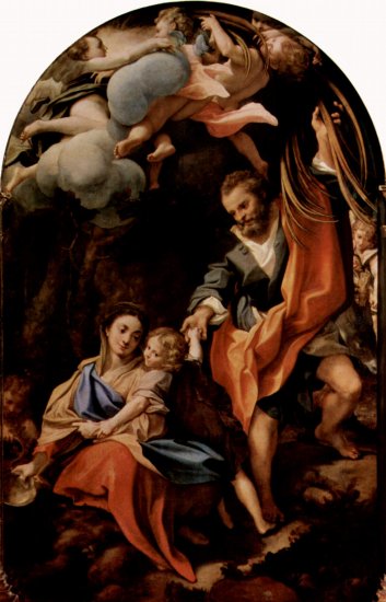 Madonna della Scodella, escena