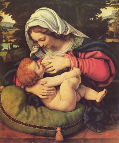  Madonna mit dem grünen Kissen (Maria lactans)

