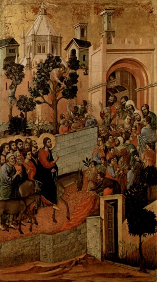  Maestà, Altarretabel des Sieneser Doms, Rückseite, Hauptregister mit Szenen zu Christi Passion, Szene