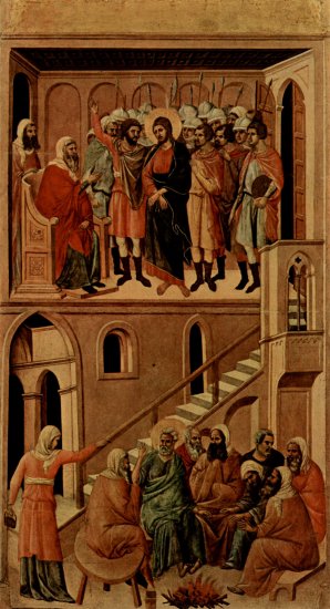 Maestà, Altarretabel des Sieneser Doms, Rückseite, Hauptregister mit Szenen zu Christi Passion, Szenen