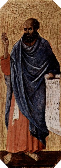  Maestà, Altarretabel des Sieneser Doms, Vorderseite, Predella mit Szenen aus der Kindheit Jesu und Propheten, Szene