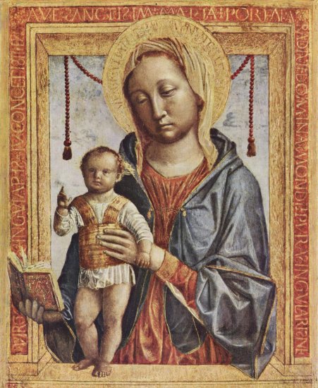  Maria mit dem Buch und segnenden Christusknaben

