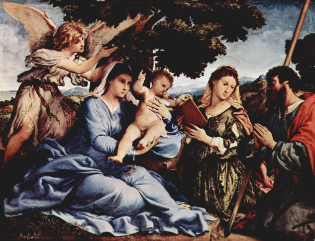 Maria mit Hl. Katharina von Alexandrien, Hl. Jacobus d. Ä. und einem Engel
