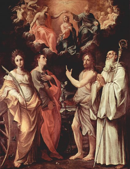  Marienkrönung mit Hl. Katharina von Alexandrien, Hl. Johannes Evangelist, Hl. Johannes der Täufer, Hl. Romuald von Camaldoli
