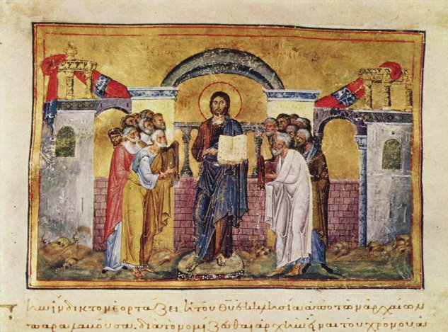  Miniatur aus dem Menologium Kaiser Basilius' II.
