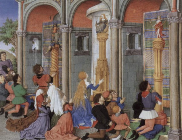  Miniatur aus der »La Teseida« des Boccaccio, französisches Manuskript, Szene