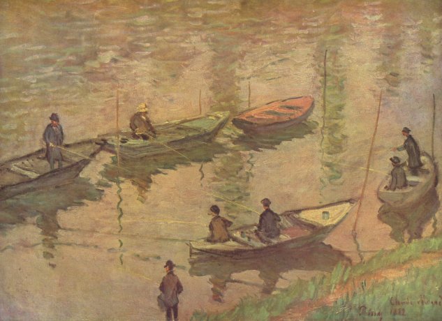 Pescador en el Sena cerca de Poissy
