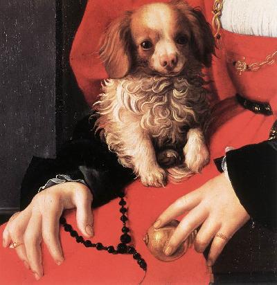 Portrait of a Lady with a Puppy detail