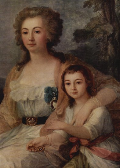  Porträt der Gräfin Anna Protassowa mit ihren Nichten, Detail
