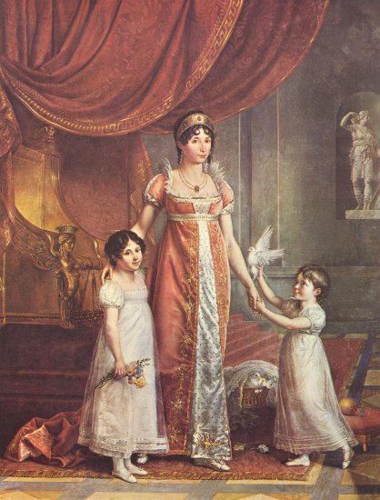  Porträt der Königin Julia Bonaparte mit ihren Töchtern
