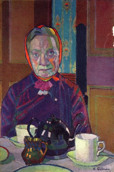  Porträt der Mrs. Mounter am Frühstückstisch
