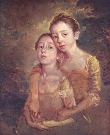  Porträt der Töchter des Malers mit einer Katze
