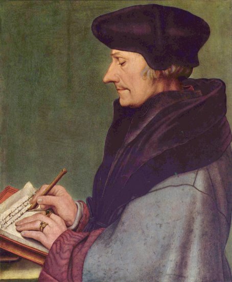  Porträt des Erasmus von Rotterdam am Schreibpult
